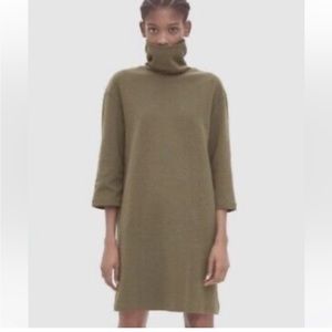 Zara Trapeze Turtleneck Dress in Olive